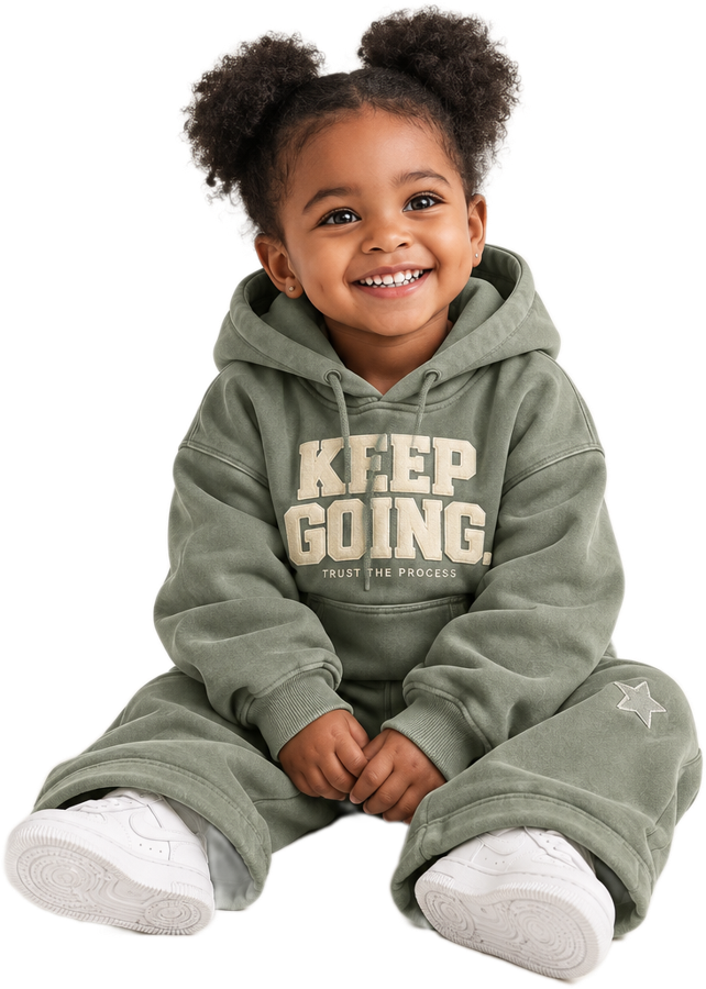 Forward Set in sage on a crawling toddler