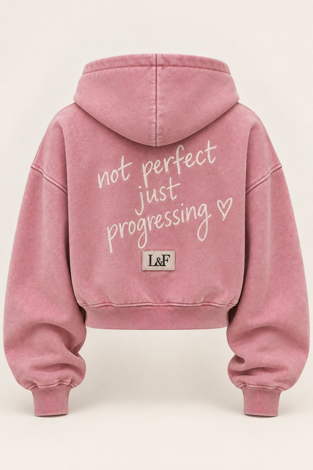 Believe Zip Hoodie, Washed Rose back view